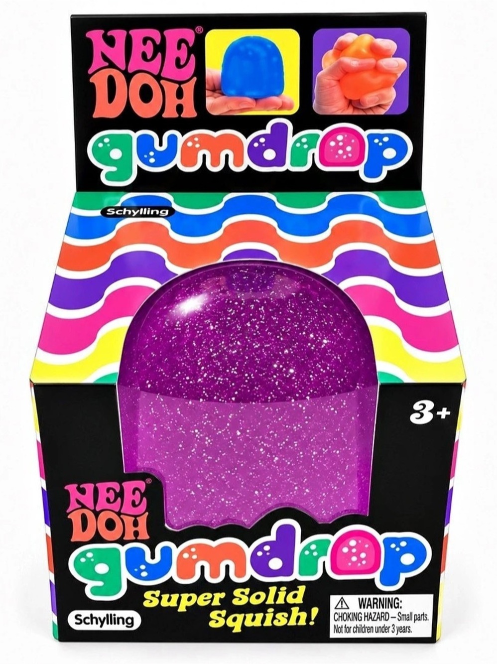 Schylling NeeDoh Gumdrop Super Solid Squish Purple NWT
